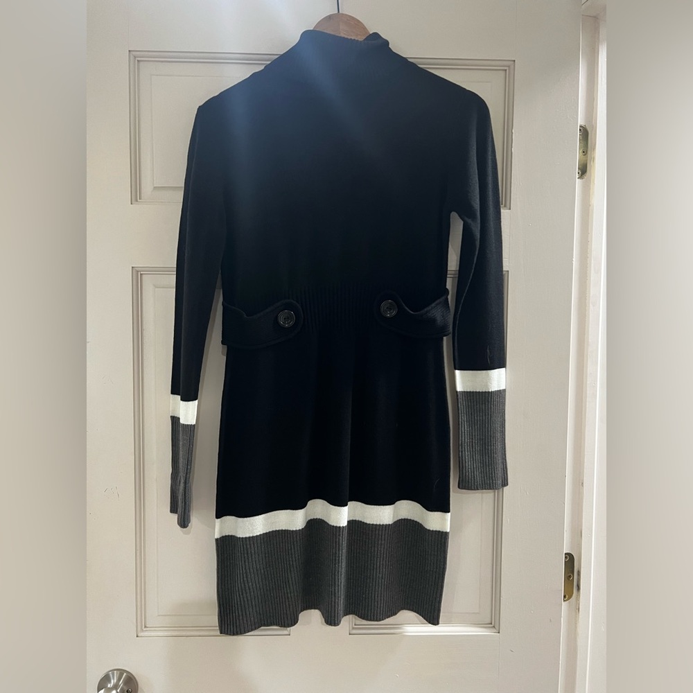 Iz Byer Black and Gray Long Sleeve Dress